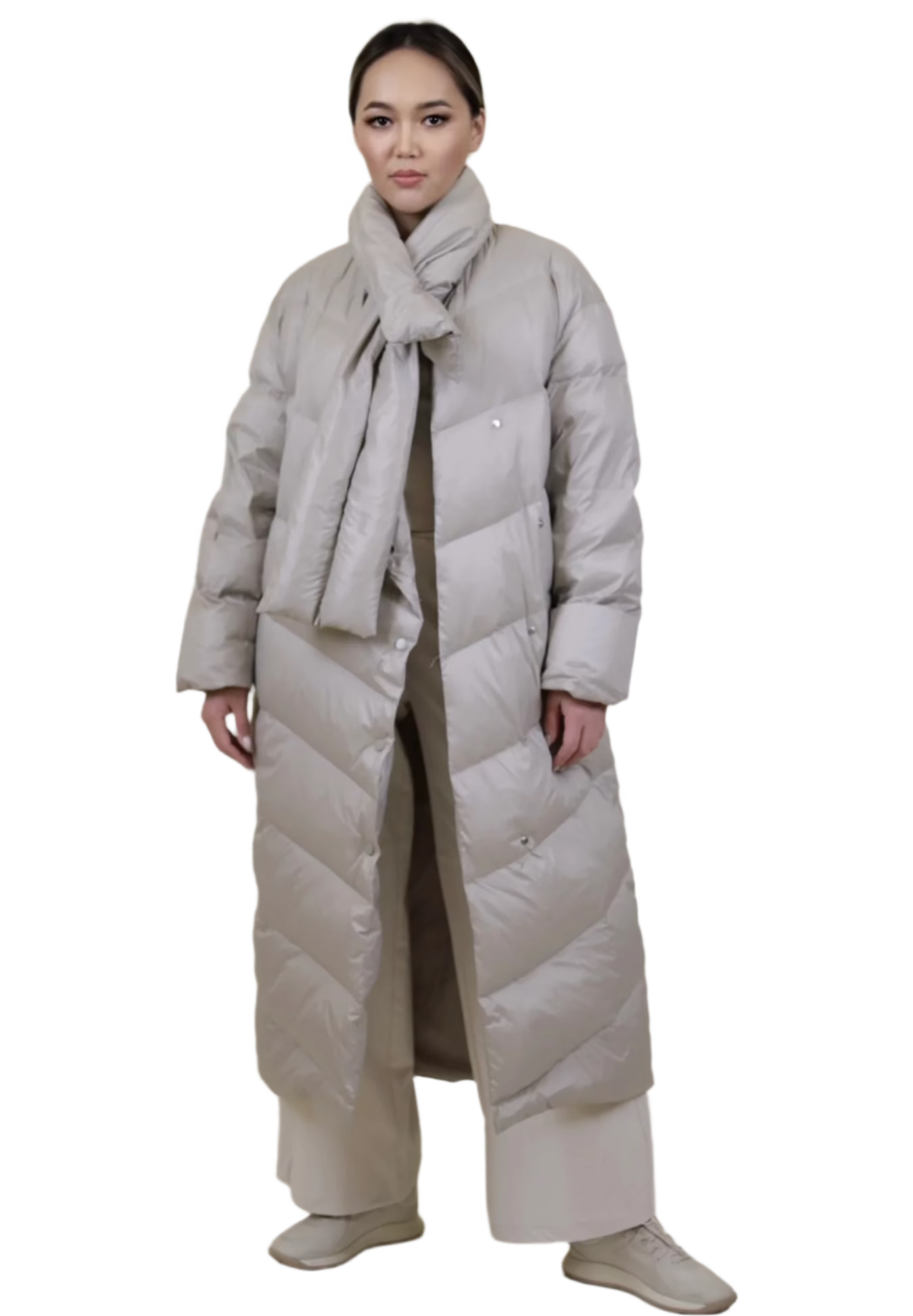Grey Long Puff Jacket