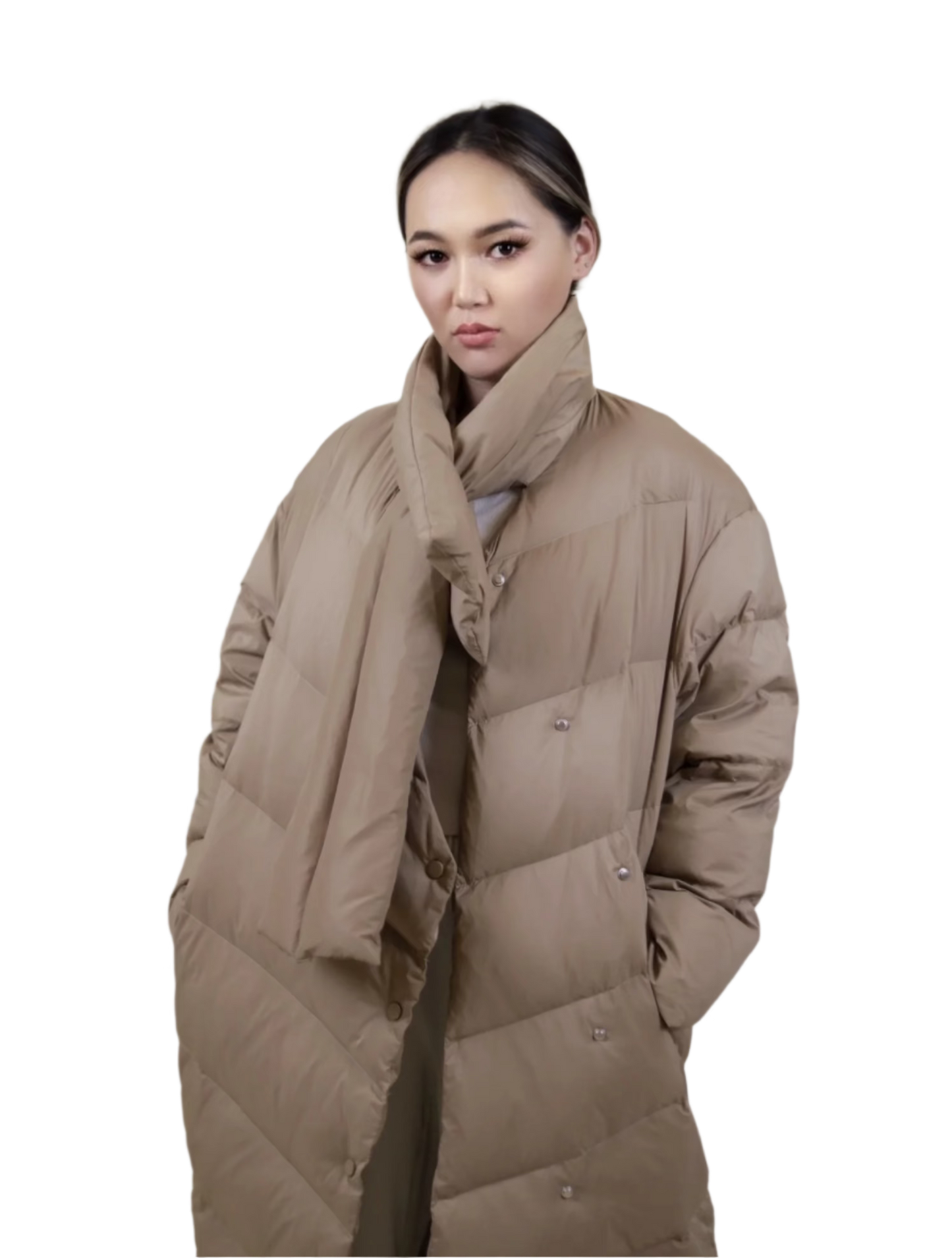 Grey Long Puff Jacket