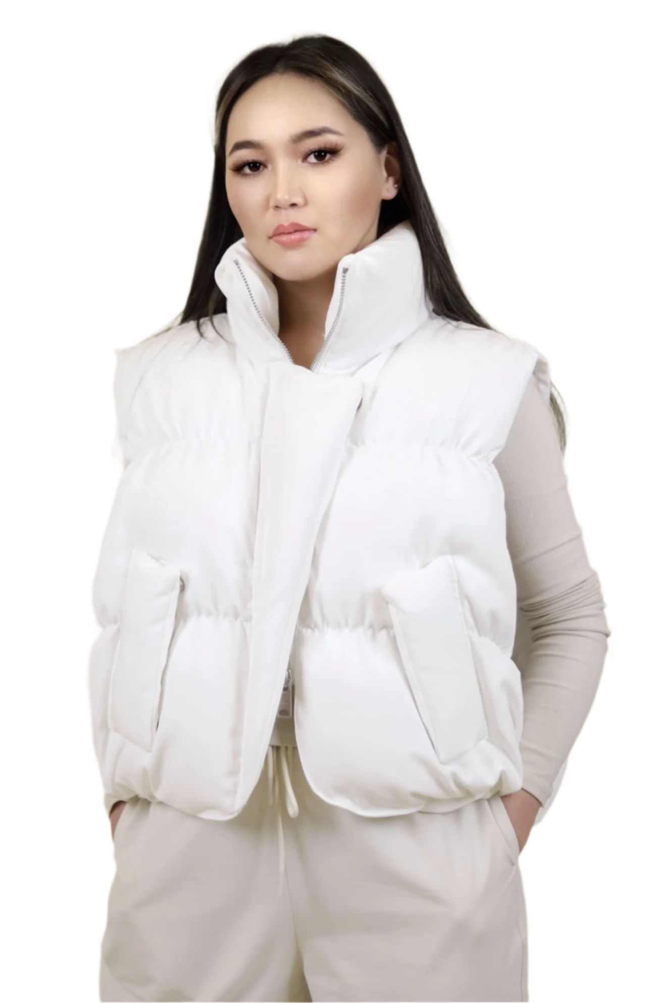 Sleeveless Puff Vest Bronze