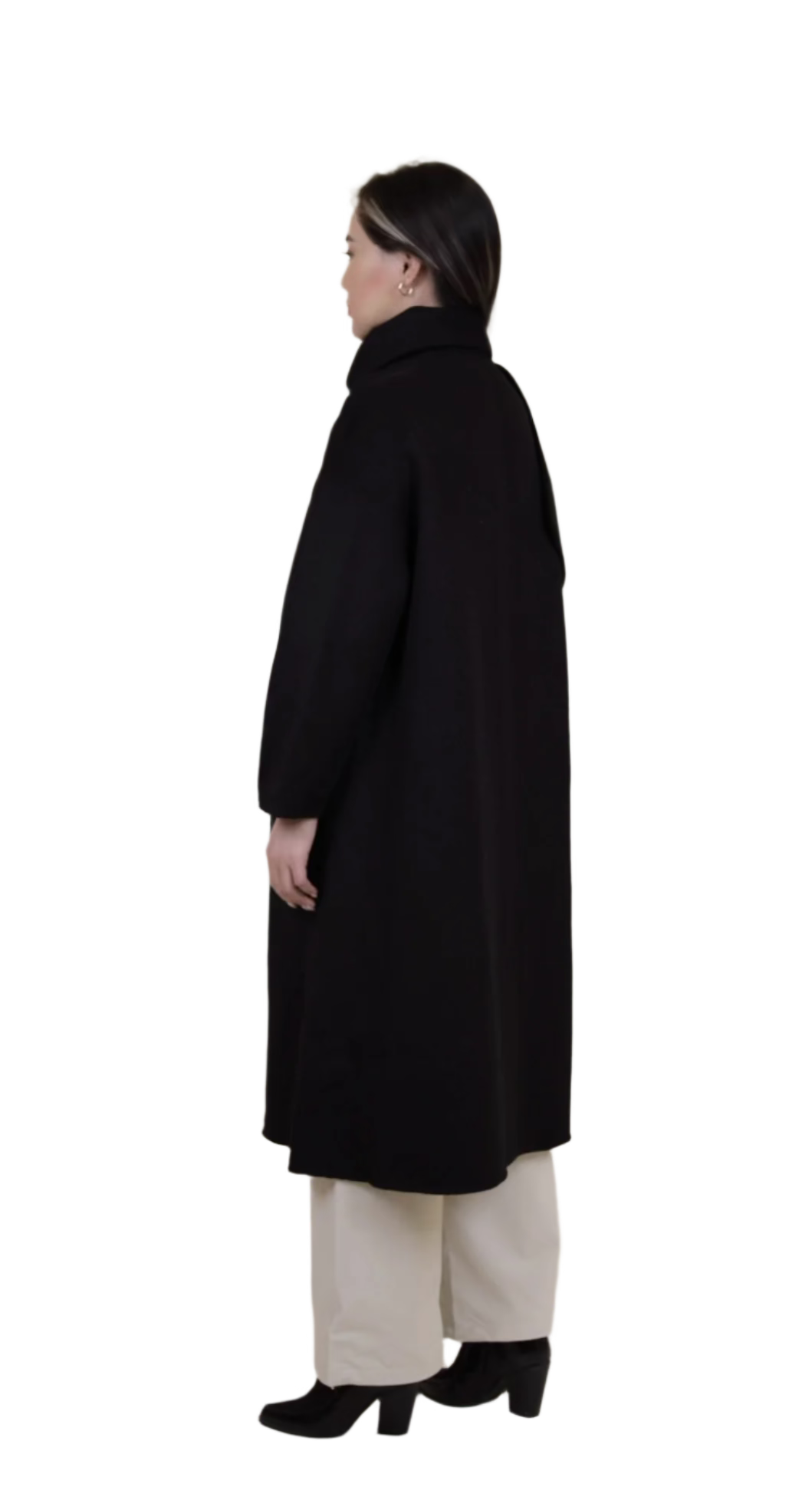 Cashmere Coat With Wrapped Neck Scarf