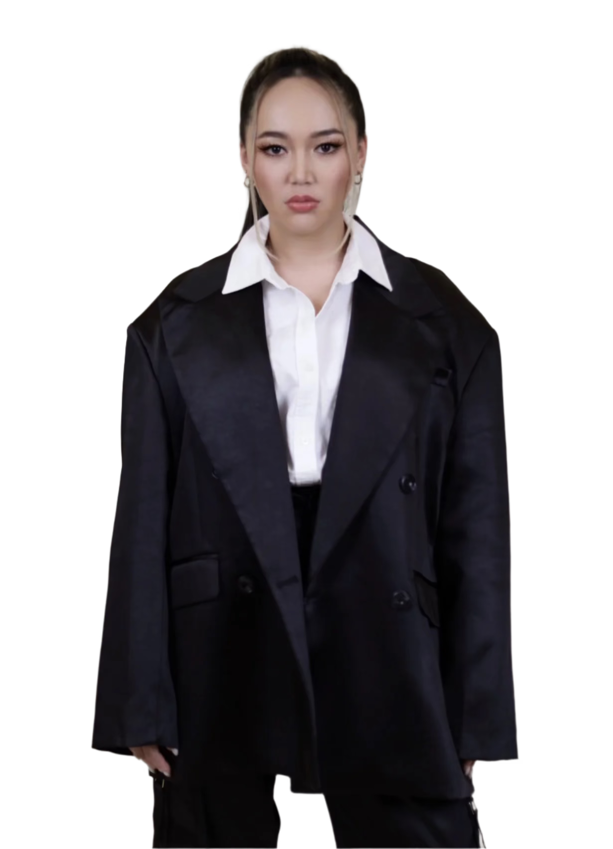 Short Silk Oversized Blazer