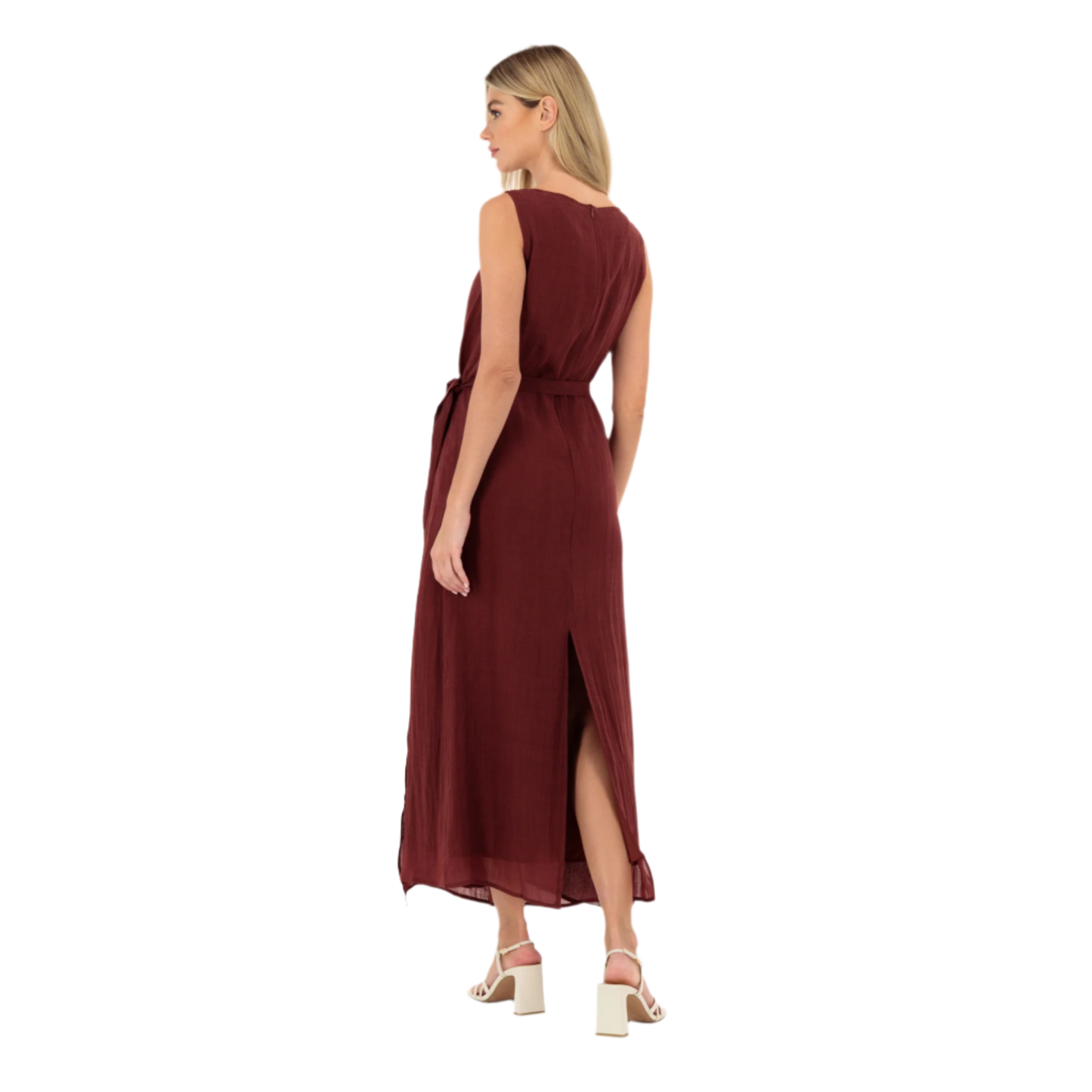 Rouge Linen Wrapped Dress