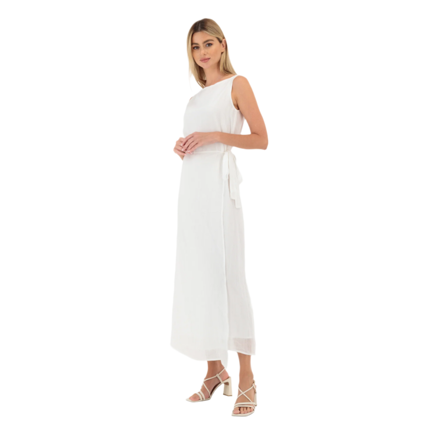 Rouge Linen Wrapped Dress