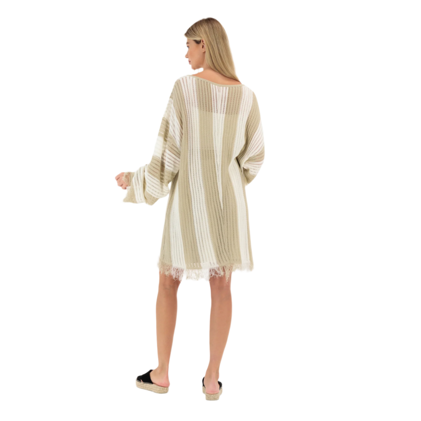 Stripped Stylish Crochet Coverup Top & Short