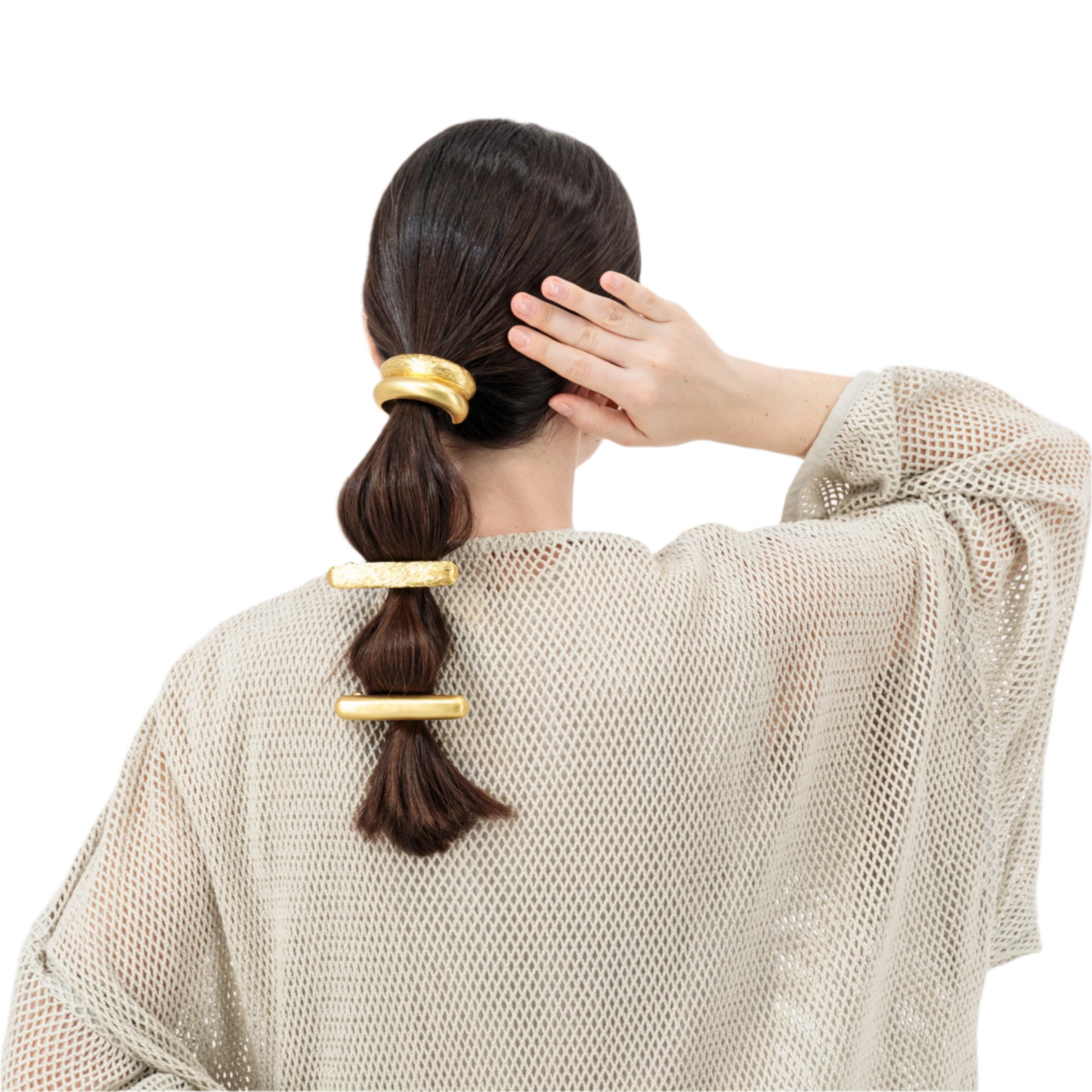 Gold Double Arch Ponytail Cuff