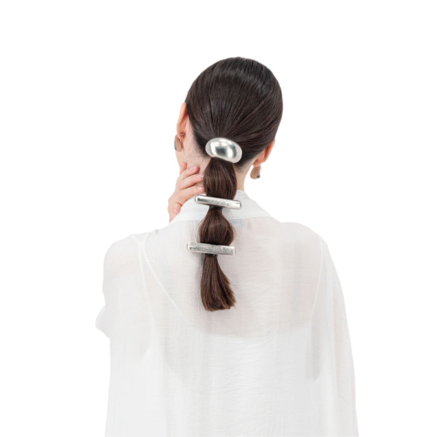 Silver Bobble Ponytail Cuff