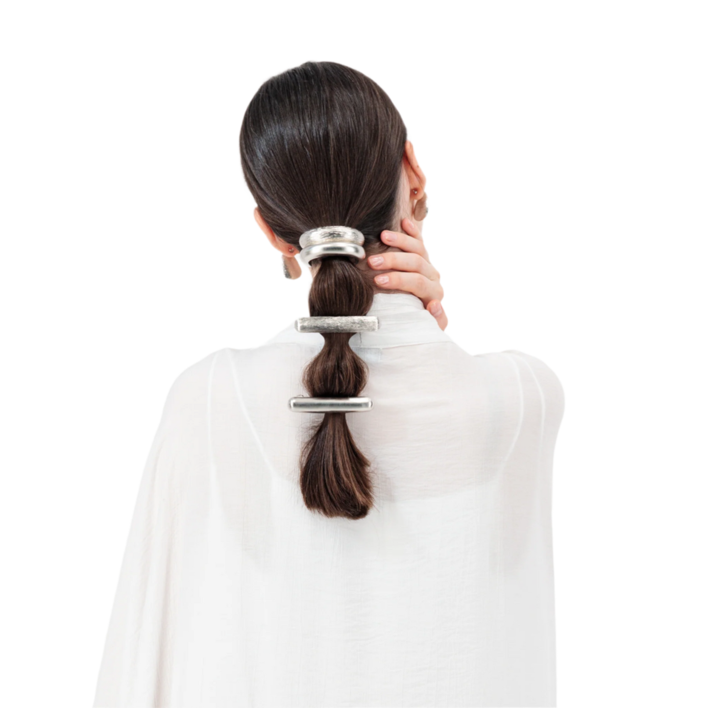 Silver Double Arch Ponytail Cuff