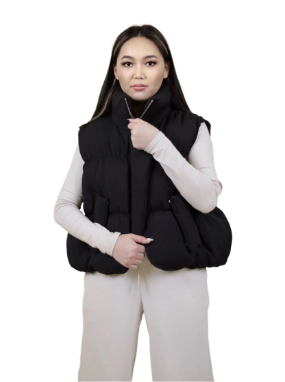 Sleeveless Puff Vest Bronze