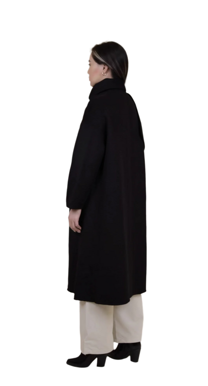 Cashmere Coat With Wrapped Neck Scarf