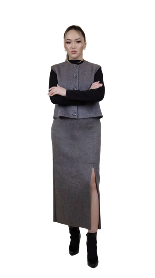 Cashmere Top & Skirt Set