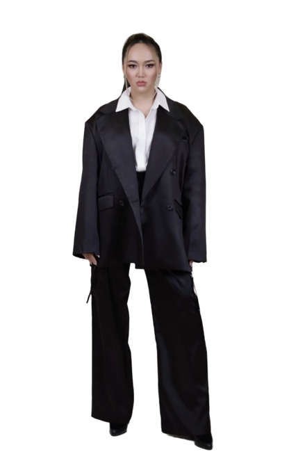 Short Silk Oversized Blazer