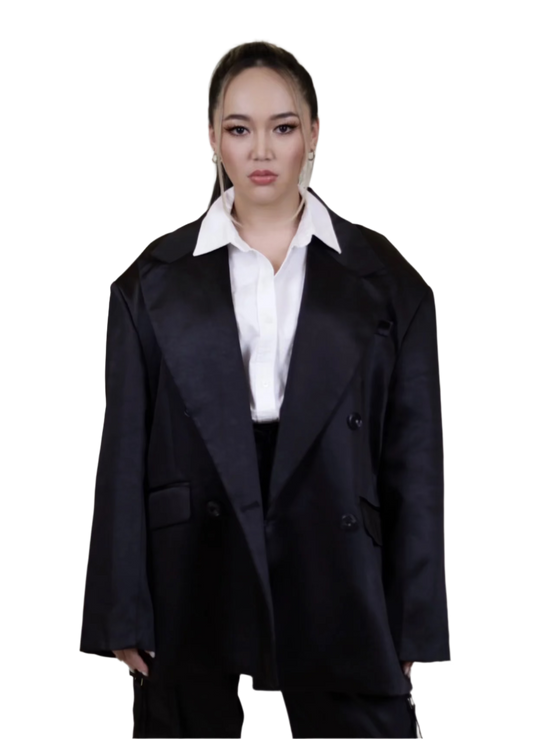 Short Silk Oversized Blazer