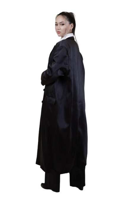 Long Silk Oversized Blazer