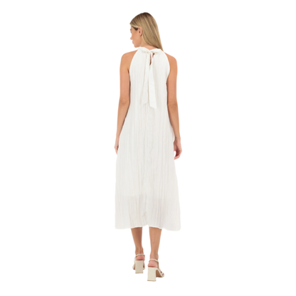 Floral Applique Flowy Halterneck Maxi Dress