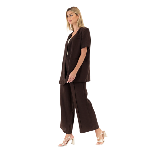 Linen Short Sleeve Blazer & Pants