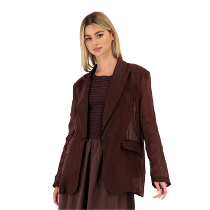 Maroon Summer Dress with Tie-back & Blazer