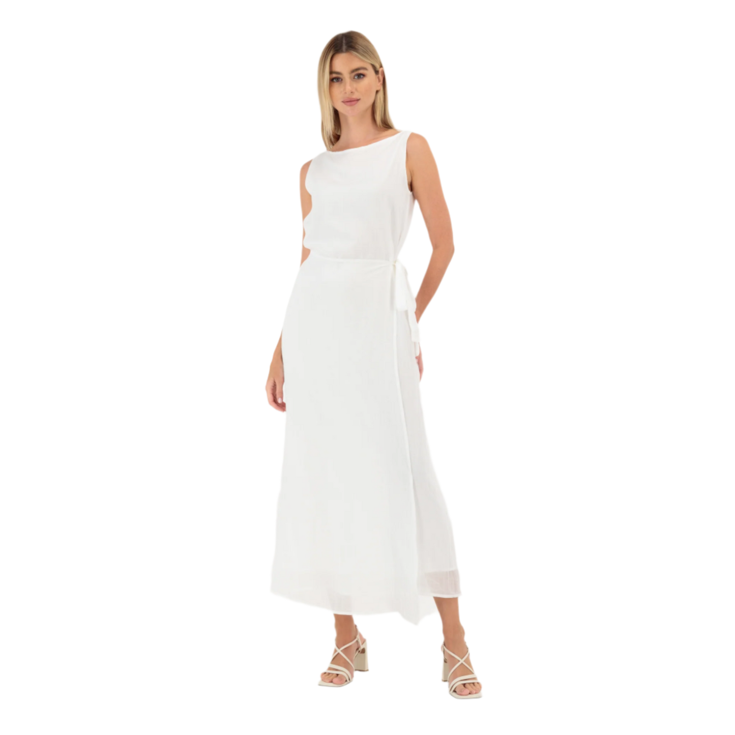Rouge Linen Wrapped Dress