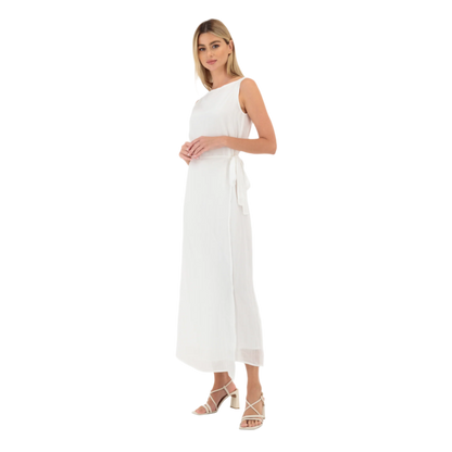 Rouge Linen Wrapped Dress