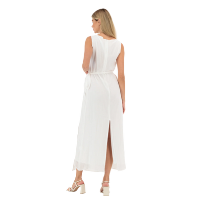Rouge Linen Wrapped Dress