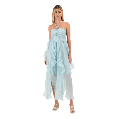 Tie Dye Flowy Halterneck Beach Dress