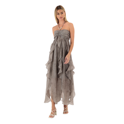 Tie Dye Flowy Halterneck Beach Dress
