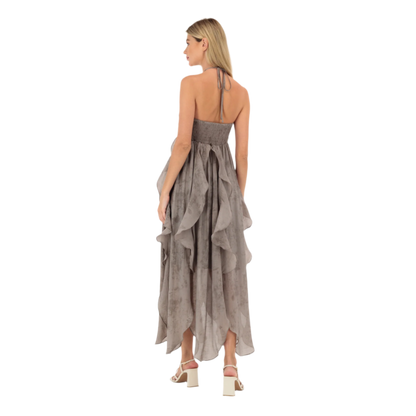 Tie Dye Flowy Halterneck Beach Dress